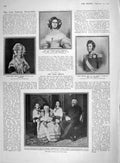 Original Old Antique Print 1907 Princess Clementine Louis Philippe Queen Amelie