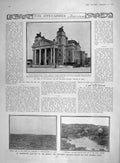 Original Old Antique Print 1907 Bulgarian Theatre Volcanic Burmese Map Britain