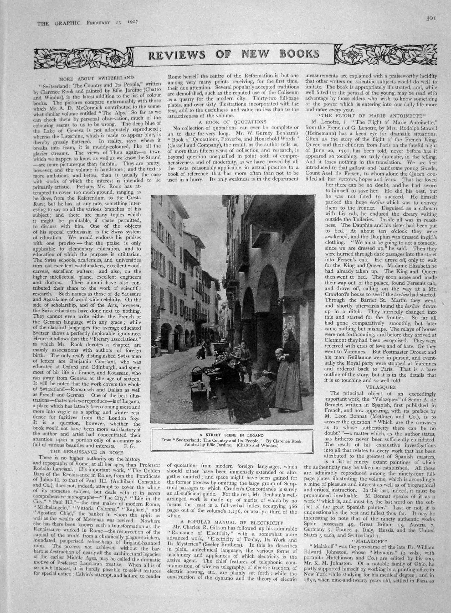 Old Antique Print 1907 Street Lugano Princess Louise Shield Argyll Pipers 20th