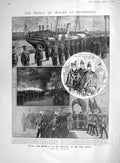 Old Antique Print 1907 Prince Wales Devonport Docks Ship Barlow Jackson 20th