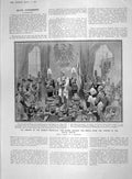 Old Antique Print 1907 German Reichstag Kaiser Castle William Baron Staal 20th