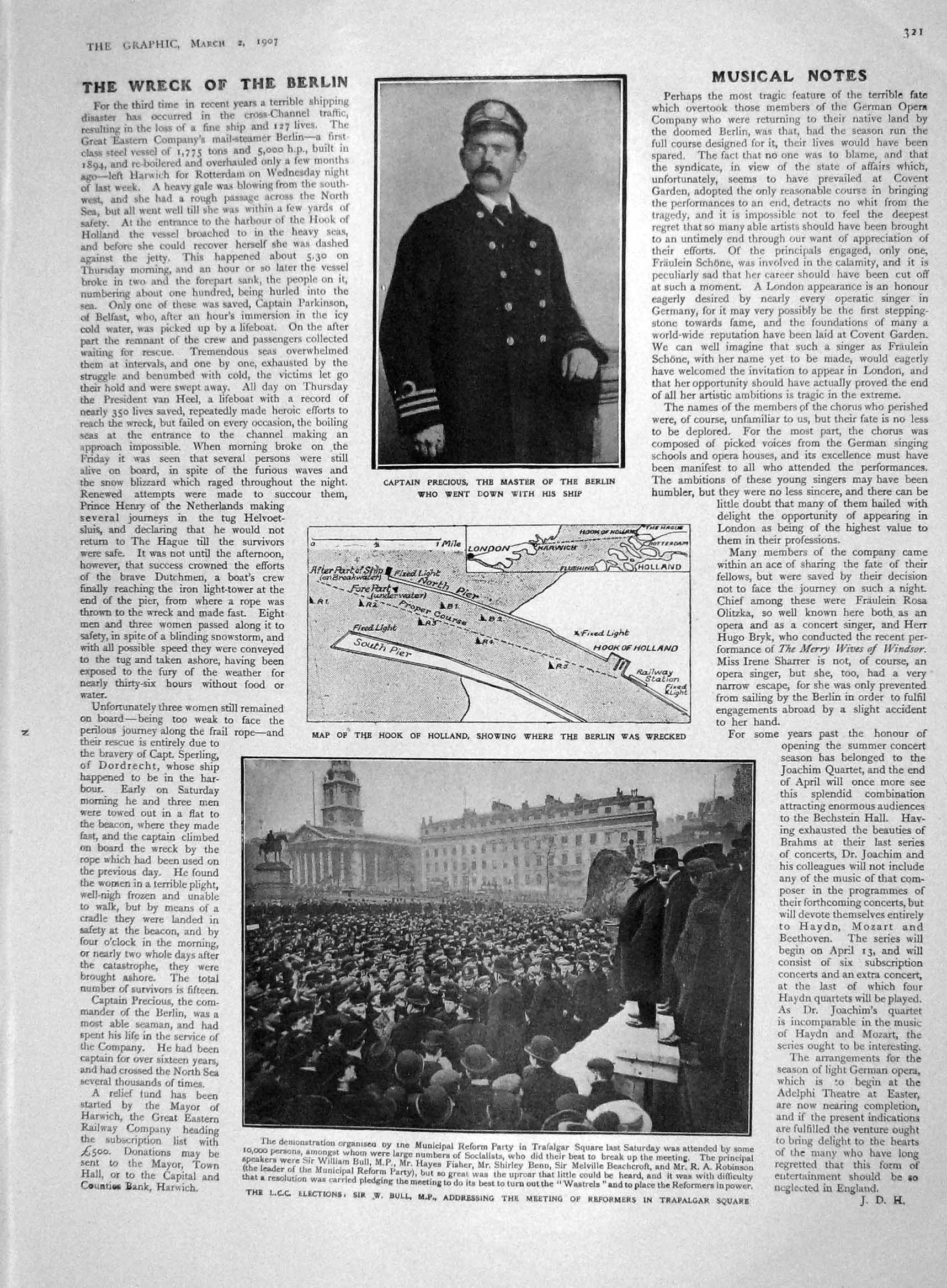 Original Old Antique Print 1907 Precious Bull Hook Holland Berlin Naylor- 20th
