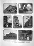 Original Old Antique Print 1907 Cave Dwellers Kinver Austin Rock Chaux-D 20th