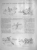 Old Antique Print 1907 Woolmer Draghounds Fox Hunting Bam Gale Davey Raby 20th