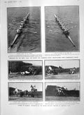 Old Antique Print 1907 Oxford Boat Race Sandown Horses Canada Snow Sport 20th