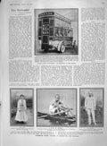 Old Antique Print 1907 Motor Bus Canada Towns Wood Lucas Ship Iena Harris 20th