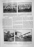 Original Old Antique Print 1907 Anglo-French Hockey Santos-Dumont Aeroplane