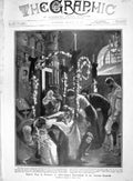 Original Old Antique Print 1907 Easter Greece Athens Church Kaprikarea Peasants