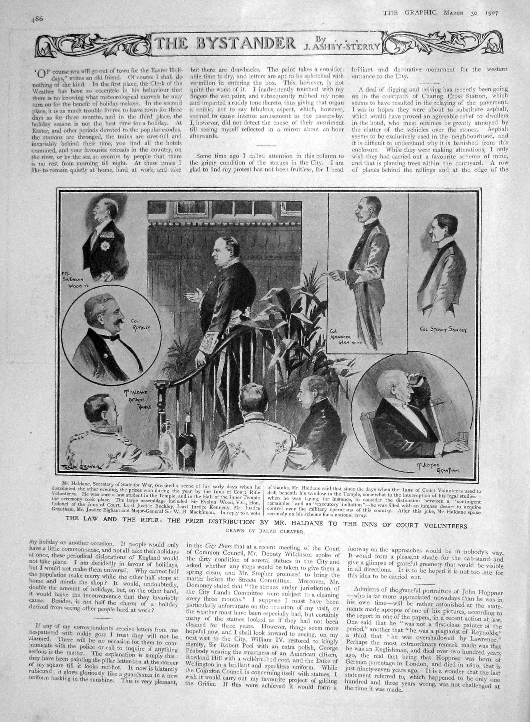Original Old Antique Print 1907 Haldane Rifle Prizes Glen Grantham Mafeking War