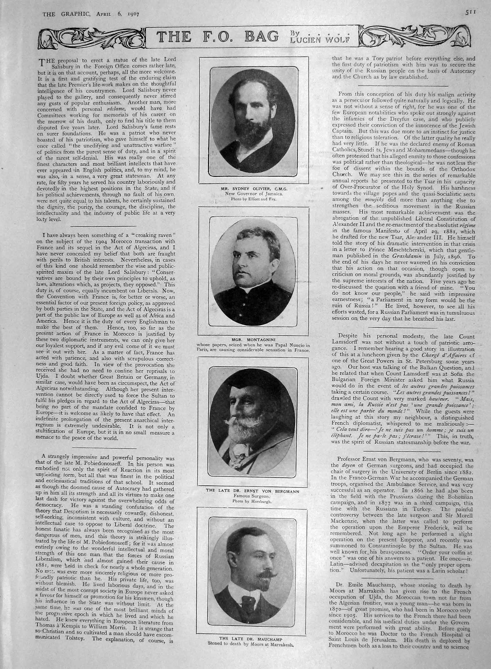 Original Old Antique Print 1907 Olivier Montagnini Bergmann Mauchamp Berthelot