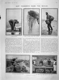 Old Antique Print 1907 Seaweed Harvester Market Railway Signalling Train 20th
