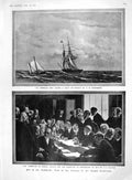 Original Old Antique Print 1907 Art Guildhall American Brig Drummond Armstrong