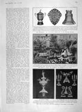 Original Old Antique Print 1907 Londonderry Loving Cup Shield King Malta Dingli