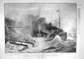 Original Old Antique Print 1907 Portsmouth Ships Torpedo Attack Dreadnought