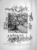 Original Old Antique Print 1907 Military Tournament Siers King Alfonso Madrid