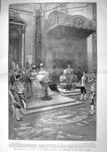 Old Antique Print 1907 Baptism Prince Venancio Heir Spanish Throne Royal 20th