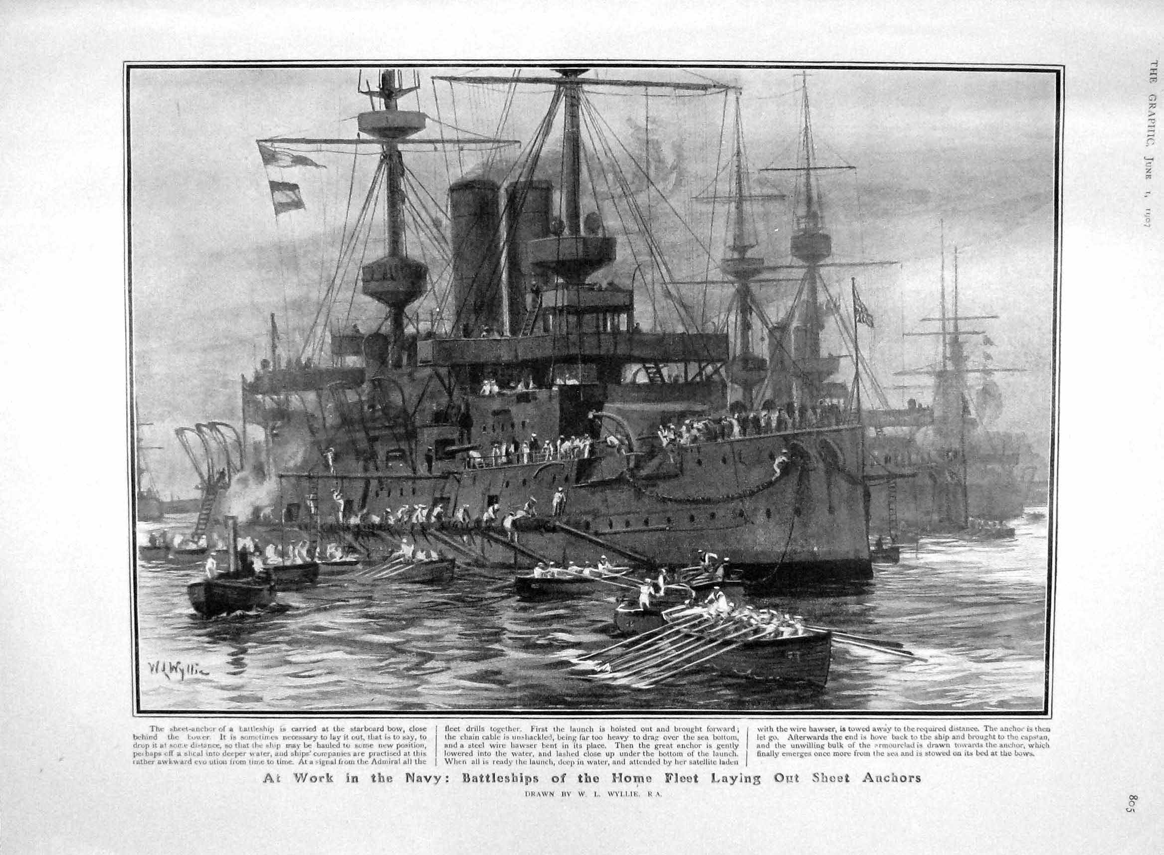 Old Antique Print 1907 Navy Battle Ship Duke Mecklenburg Paris Sorbonne 20th