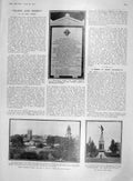 Original Old Antique Print 1907 Magdalen Tower Oxford Atkyns Church King Sweden