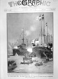 Original Old Antique Print 1907 Royal Yacht King Denmark Victoria Albert Wales