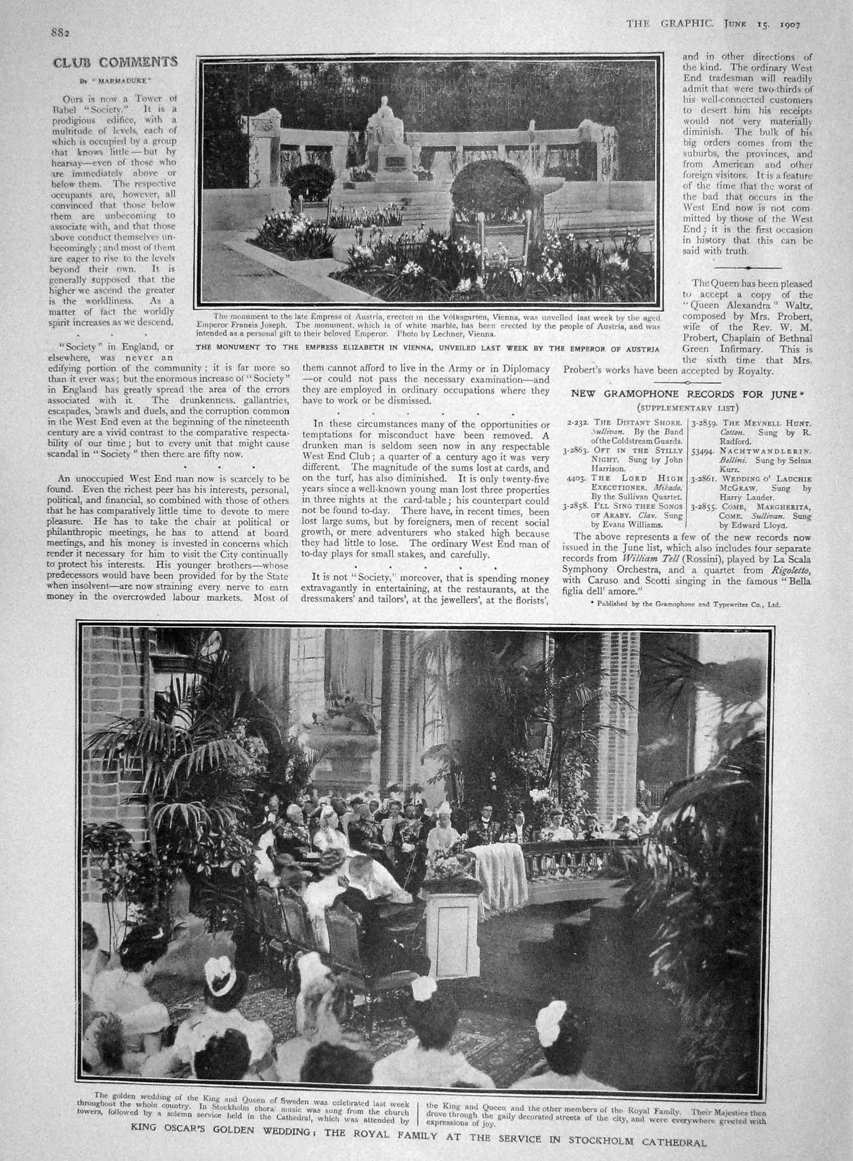 Original Old Antique Print 1907 King Oscar Stockholm Cathedral Lucknow Havelock