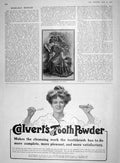 Old Antique Print 1907 Ladies Fashion Advertisement Calverts Tooth Powder 20th