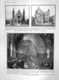 Original Old Antique Print 1907 Binnenhpeace Conference Hague Holland Nelidoff