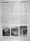 Original Old Antique Print 1907 Queen Margherita Italy Royal Chateau Monte Rosa