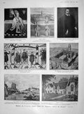 Original Old Antique Print 1907 Oxford Bodley HarCumnor Wellington College 20th