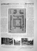 Old Antique Print 1907 Plan British Museum Burdett-Coutts Holly Highgate 20th
