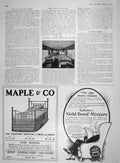 Original Old Antique Print 1907 Invalid Carriage London Railway Train Maple Bed