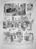 Original Old Antique Print 1907 Italy Siena Kaiser Denmark Lonchamp Garibaldian