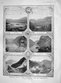 Original Old Antique Print 1907 Norway Hardanger Fjord Aakrf Eidfjord Bergen