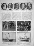 Old Antique Print 1907 Cardiff Ships Torrington Lever Reichel Blackwell 20th