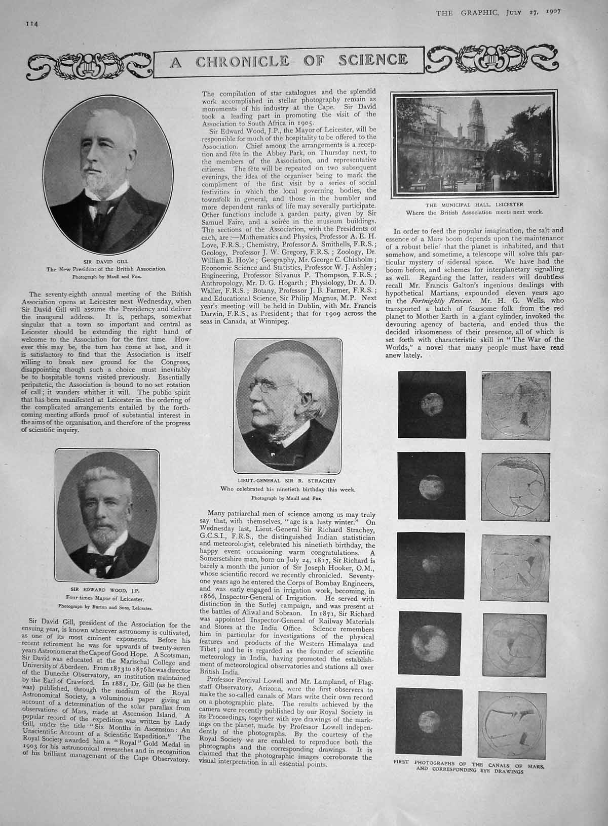 Original Old Antique Print 1907 Science Gill Wood Strachey Lever Port Sunlight