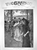 Old Antique Print 1907 Goodwood Horse Races Sport Spectators Heatherell 20th
