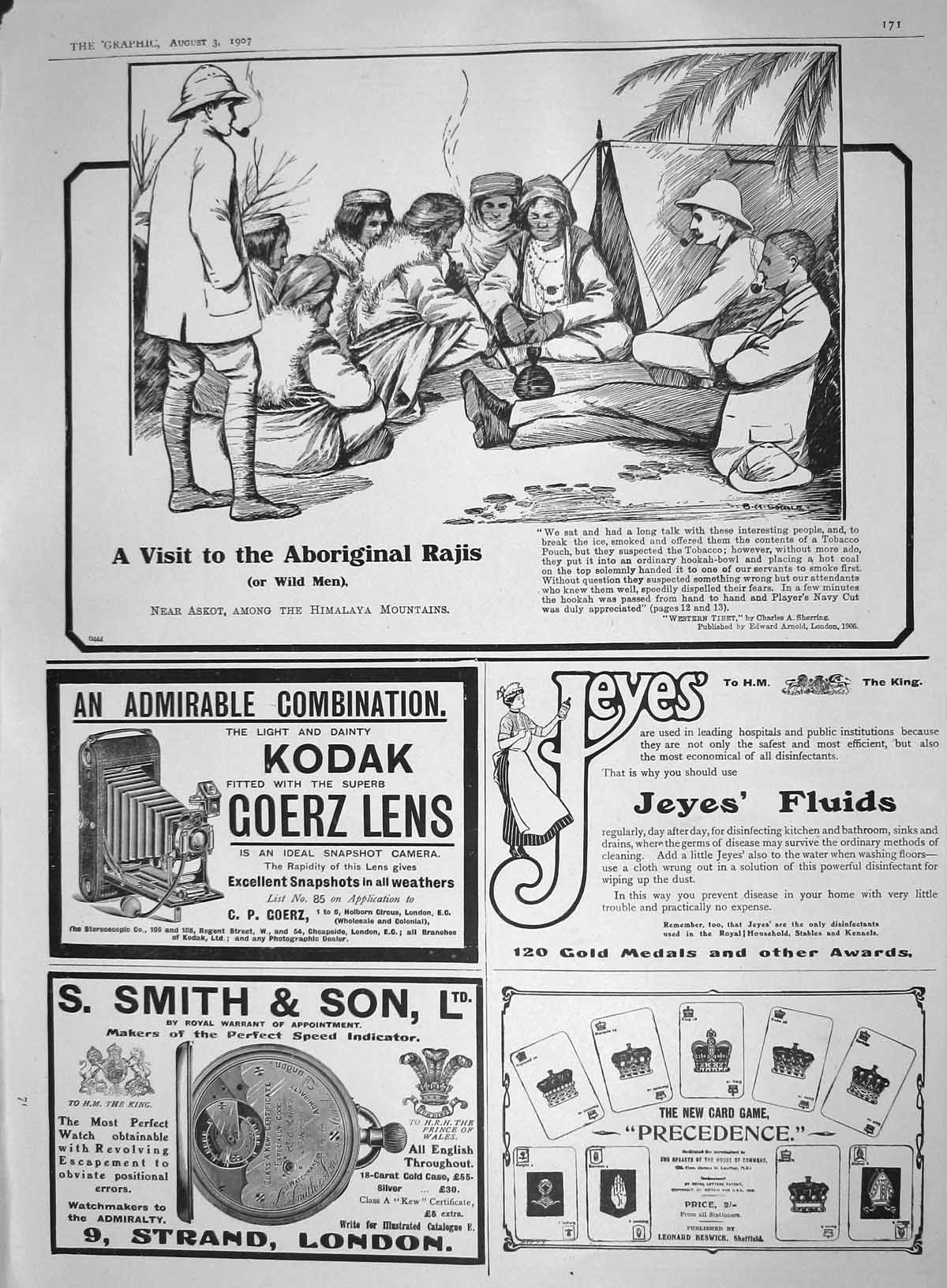 Original Old Antique Print 1907 AbRajis Himalaya Kodak Lens Jeyes Smith 20th