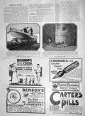 Old Antique Print 1907 Rusack Albion Car Typhonoide Boat Gambin Carters 20th