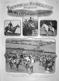 Old Antique Print 1907 Devon Somerset Hunt Cloutsham Kann Queen Eugenie 20th