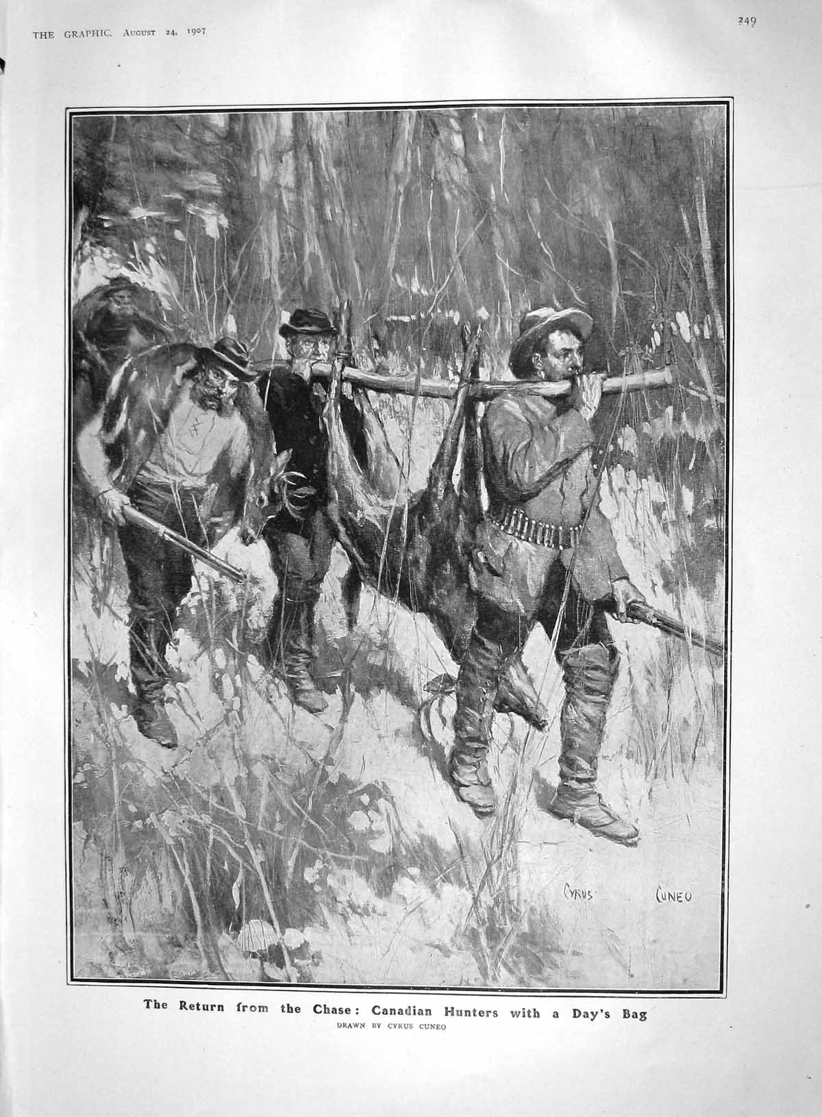 Original Old Antique Print 1907 Canada Hunting Cullinan Diamond Transvaal Pless
