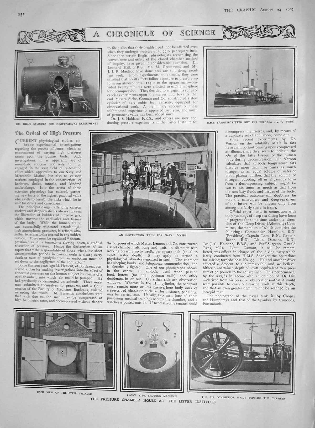 Old Antique Print 1907 Science Pressure Chamber Lister Marienbad Hunting 20th