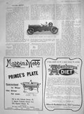 Original Old Antique Print 1907 Motor Car Brooklands Ocean Liner Ship Warings