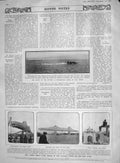 Old Antique Print 1907 Hydroplane Evian Lake Geneva New York Steel Bridge 20th