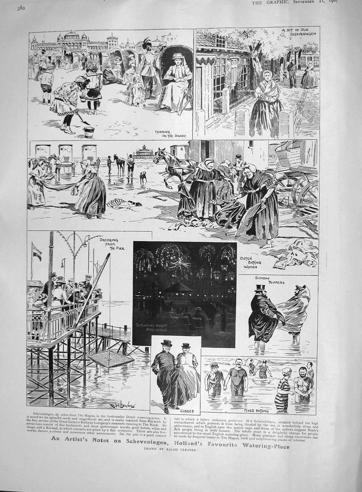 Old Antique Print 1907 Scheveningen Holland Dahlia Flowers Botanic Show 20th