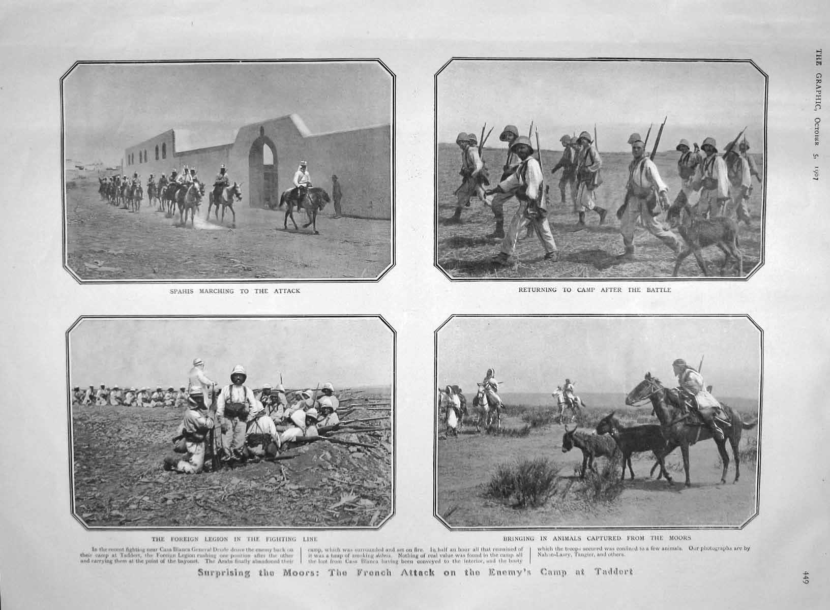 Old Antique Print 1907 Moors Foreign Legion Spahis Taddert Sassoon Bell 20th