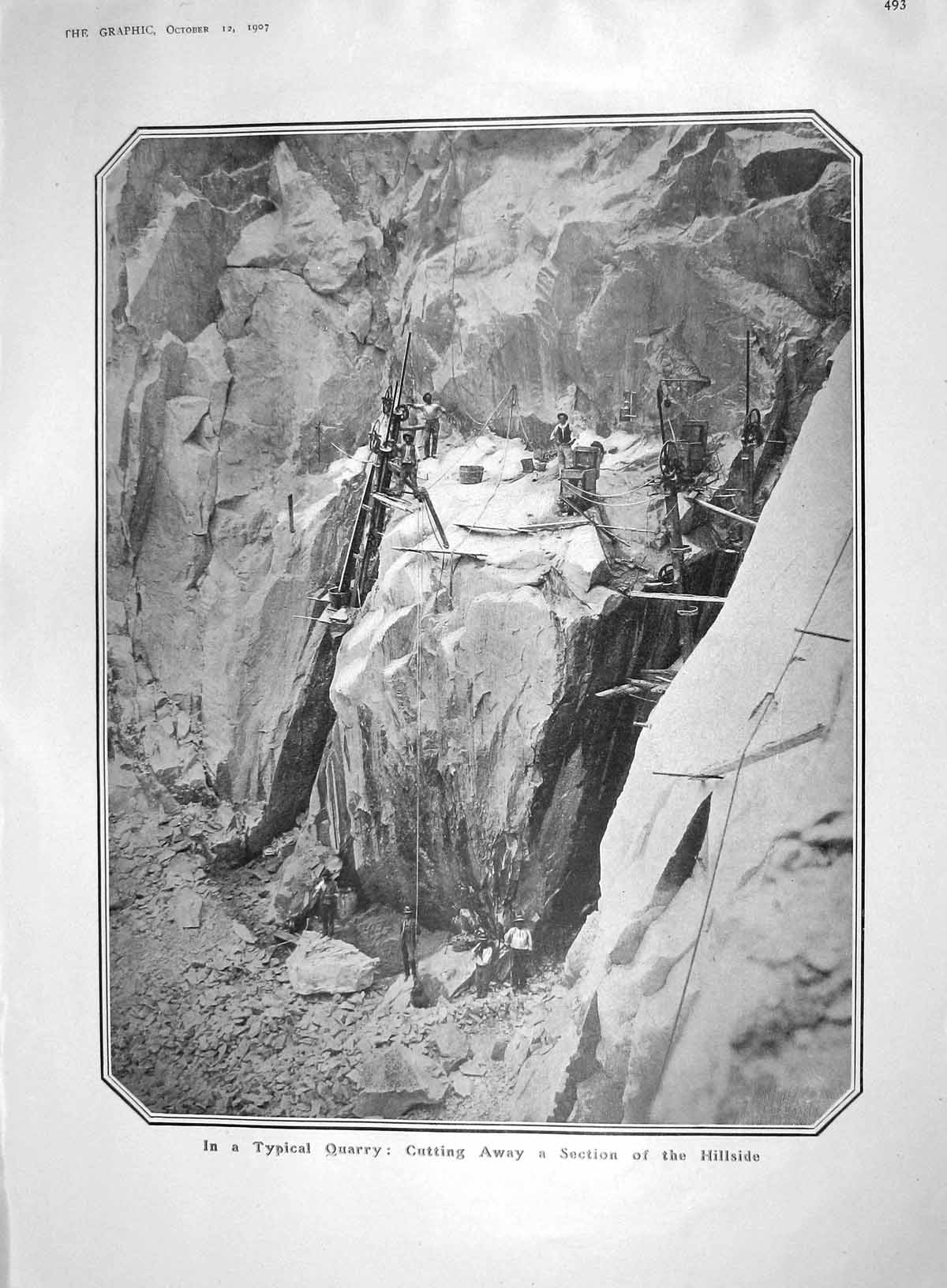 Old Antique Print 1907 Hillside Quarry Cutting Schon Africa Nairobi Will 20th