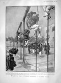 Original Old Antique Print 1907 Climbing Bersaglieri Italy Army Rabat Regnault