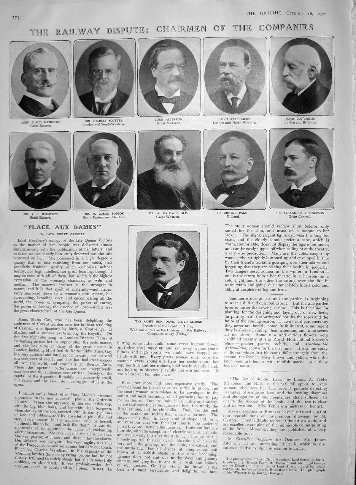 Old Antique Print 1907 Railway George Allerton Baldwin Scotter Fair Isle 20th
