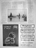 Original Old Antique Print 1907 Scotland Herring Boats Lowestoft Fishing Lemco