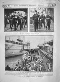 Old Antique Print 1907 German Kaiser Portsmouth Beresford Scott Guildhall 20th
