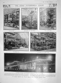 Old Antique Print 1907 Paris Qutomobile Salon Motor Fair French Camp War 20th